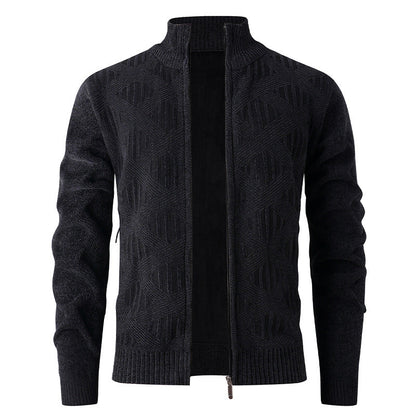 Herren Strickjacke Modern Strukturdesign Reißverschluss