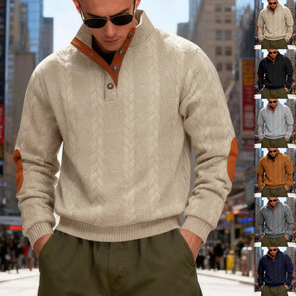 Herren Pullover Gestrickt Modern Kontrastdetails - BerlinGlamour