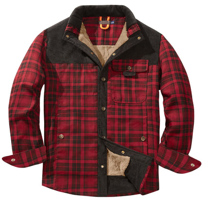 Herren Flanelljacke Warm Kuschelig Winterjacke