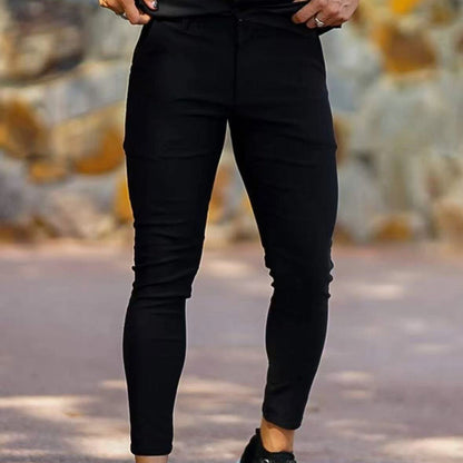 Herren Chinos Slim Fit Elastisch Mit Seitentaschen