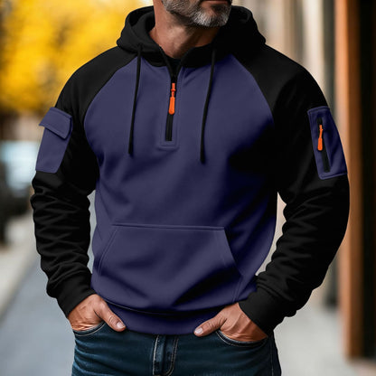 Herren Hoodie Funktional mit Reißverschluss und Taschen