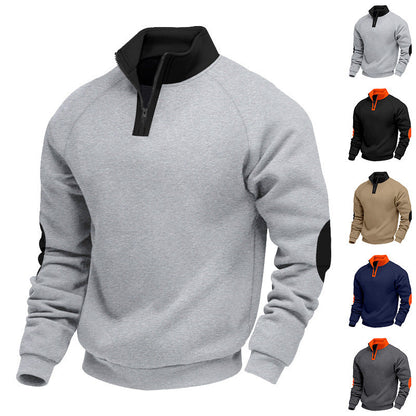Herren Pullover Sportlich Stehkragen Reißverschluss Modern - BerlinGlamour