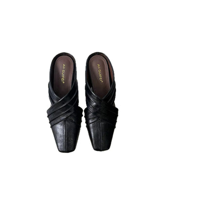 Damen Sandalen Elegante Slide Schuhe Mit Faltendesign