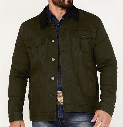 Herren Jeansjacke Klassisch Mit Taschen Modern