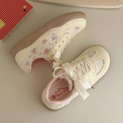 Damen Sneaker Floral Luxus Spitze Fashion Schuhe