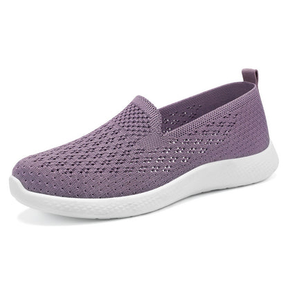 Damen Sneaker Atmungsaktiv Elastisch Slip-On Sportschuhe