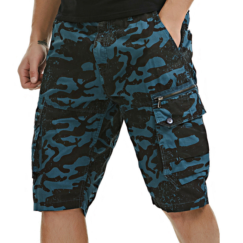Herren Cargoshorts Camouflage Modern Mit Taschen