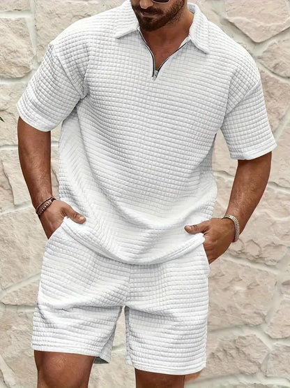 Herren Polo Kurzarm mit Reißverschluss Modern Style