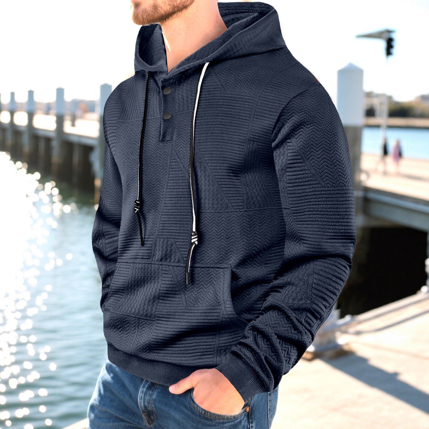 Herren Hoodie Strukturiert Modern Urban Style