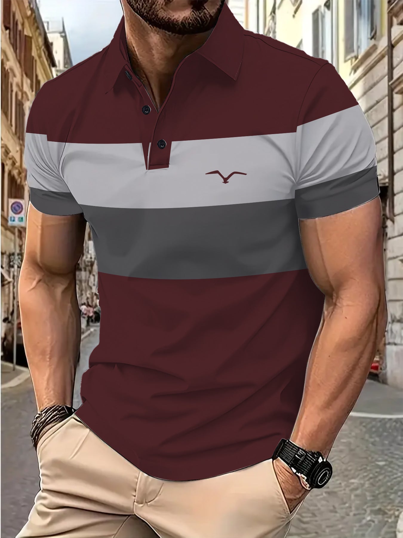 Herren Poloshirt Kurzarm Farbenfroh Modern Berlin