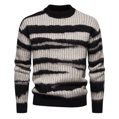 Herren Strickpullover Modern mit Streifenmuster