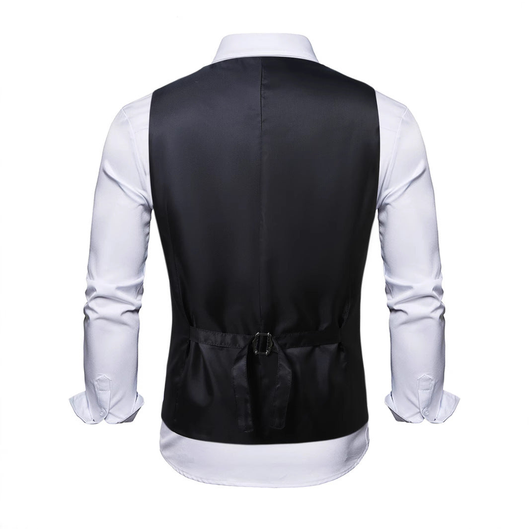 Elegante Herren Weste Glitzer Pailletten Schwarz