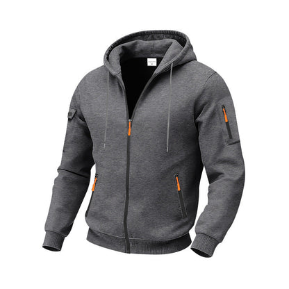Herren Hoodie Sportlich mit Reißverschlusstaschen Funktionale Outdoorjacke