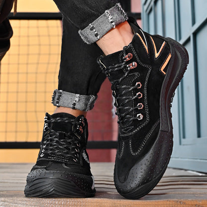 Damen Stiefel Sportlich Atmungsaktiv Schnürbar