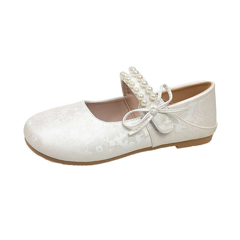 Damen Ballerinas Schuhe Elegante Perlen-details