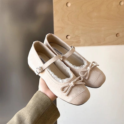 Damen Ballerinas Elegant Spitze Schnalle Schuhe