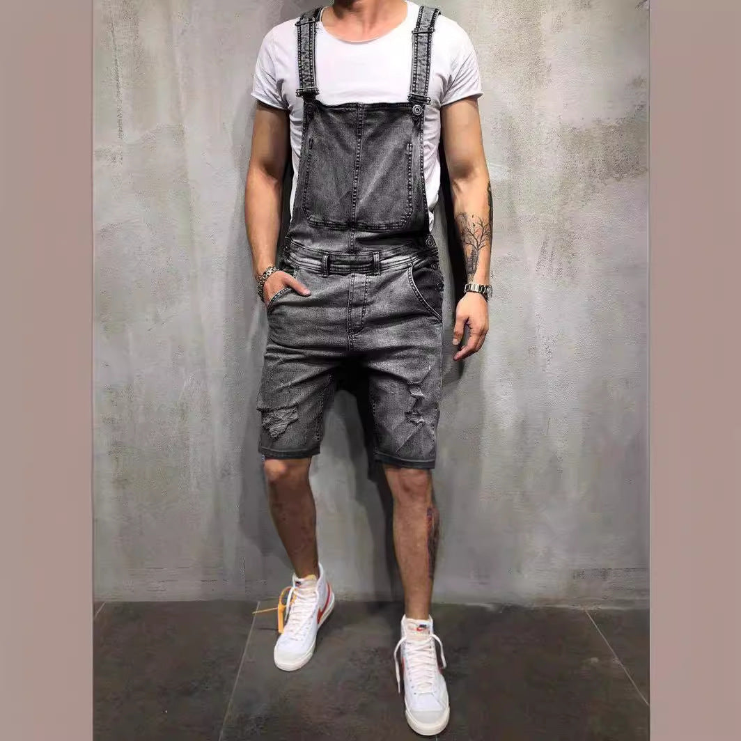 Herren Jeans Latzhose Used Look Modern