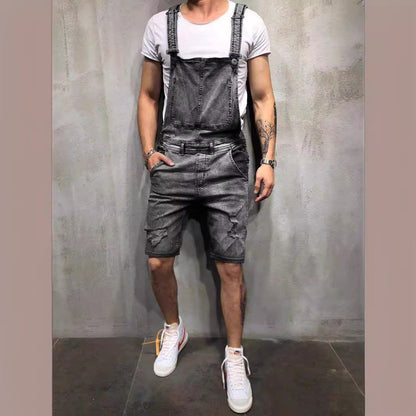 Herren Jeans Latzhose Used Look Modern