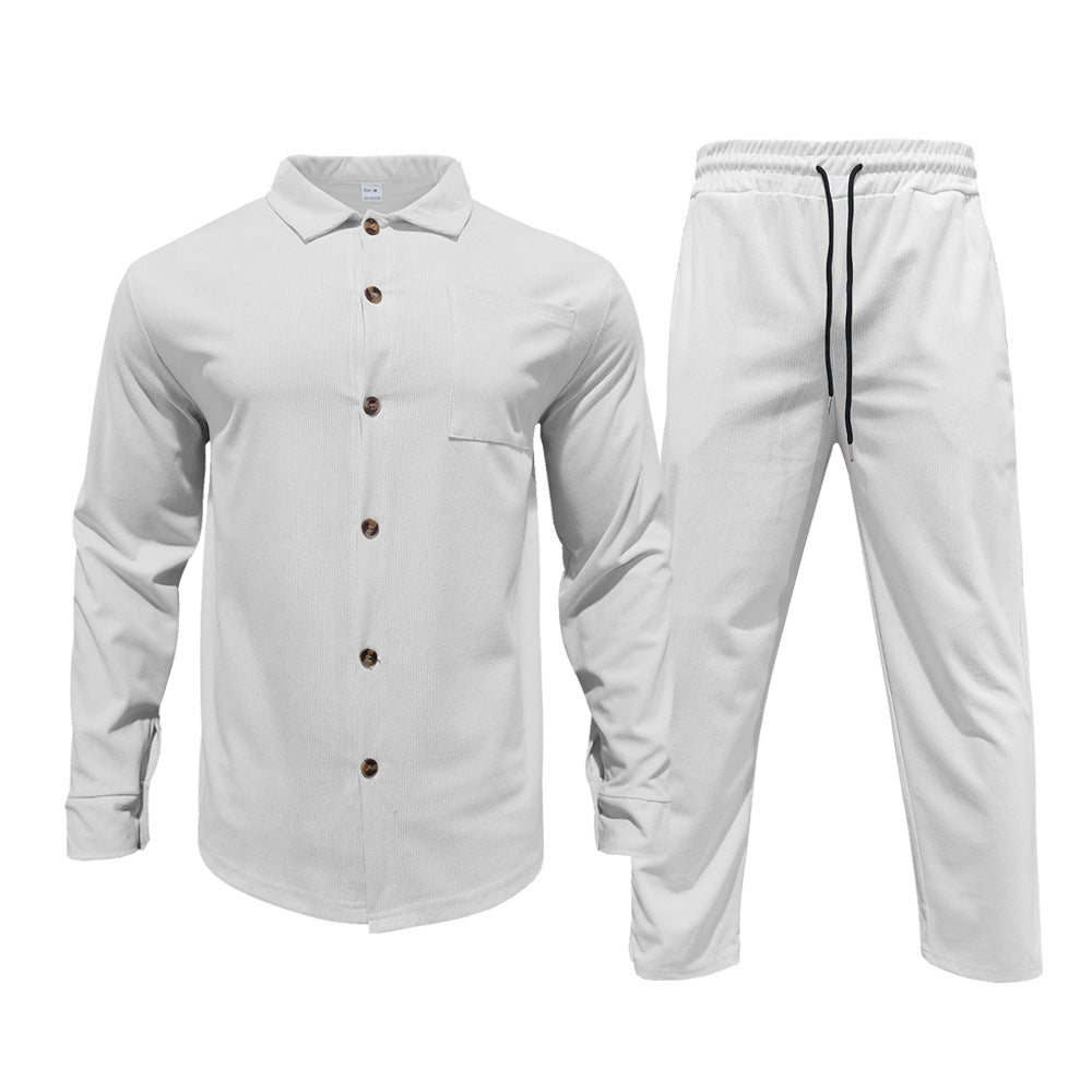 Herren Casual Hemd und Hose Set Modern Freizeit