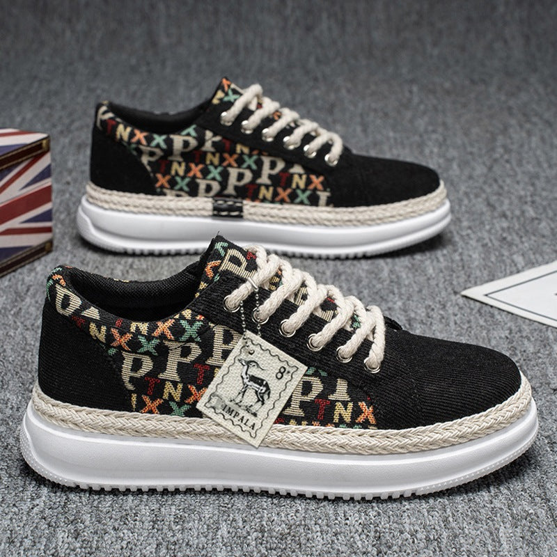 Damen Sneaker Modisch Geflochtene Sohle Bequem Canvas - BerlinGlamour