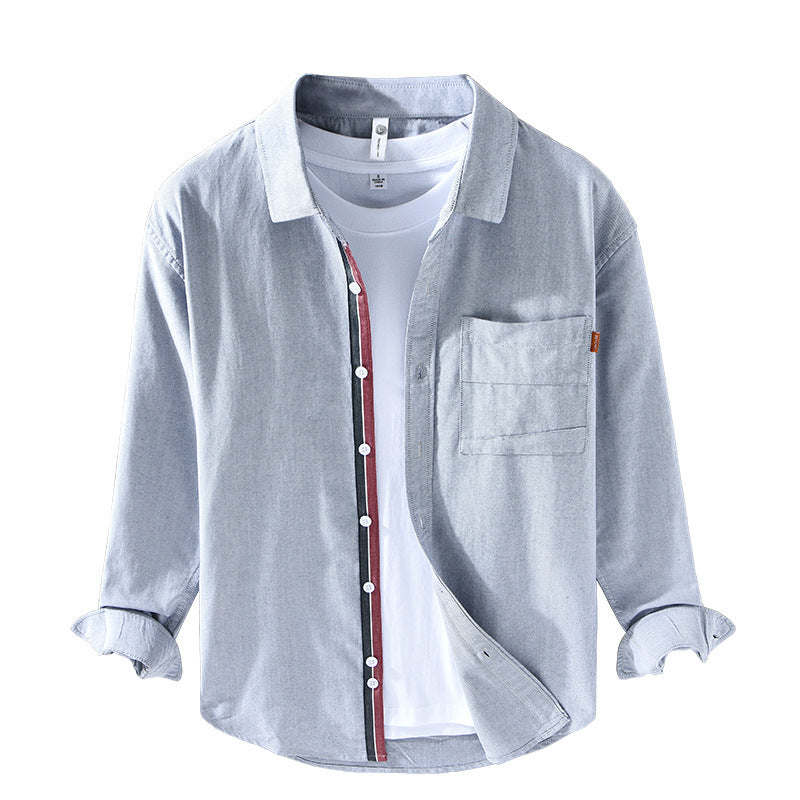 Herren Oxford Hemd Langarm Baumwolle Elegent