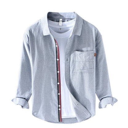 Herren Oxford Hemd Langarm Baumwolle Elegent