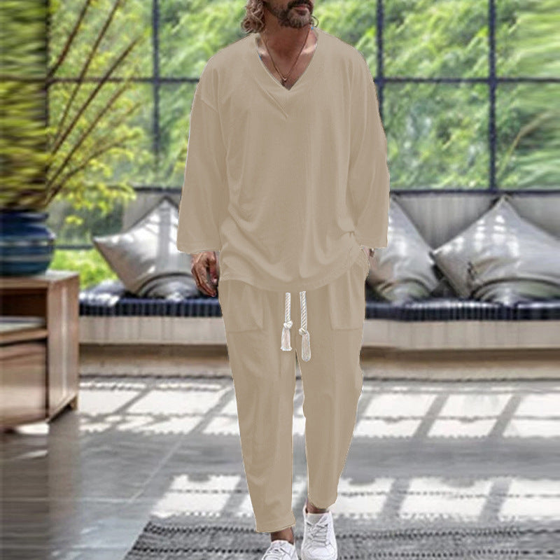 Herren Freizeitanzug Lässiger V-Ausschnitt Casual Style