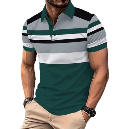 Herren Poloshirt Streifenmuster Modern Style