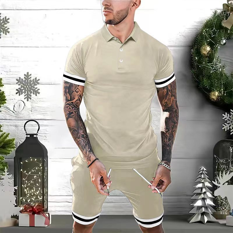 Herren Sportset Atmungsaktiv Kontrastbündchen Freizeit