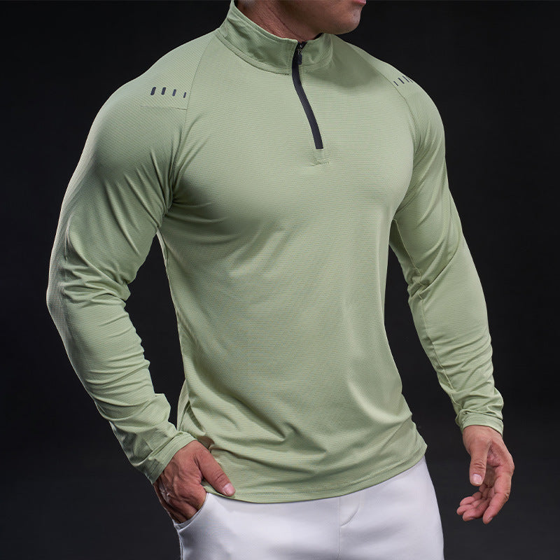 Herren Sportoberteil Funktionsshirt Stehkragen Modern - BerlinGlamour