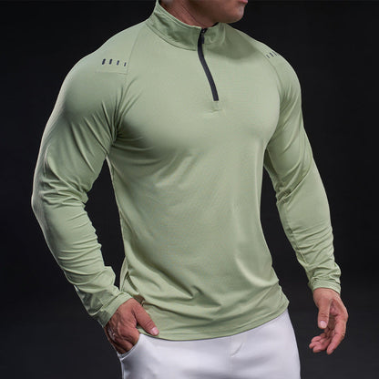 Herren Sportoberteil Funktionsshirt Stehkragen Modern - BerlinGlamour