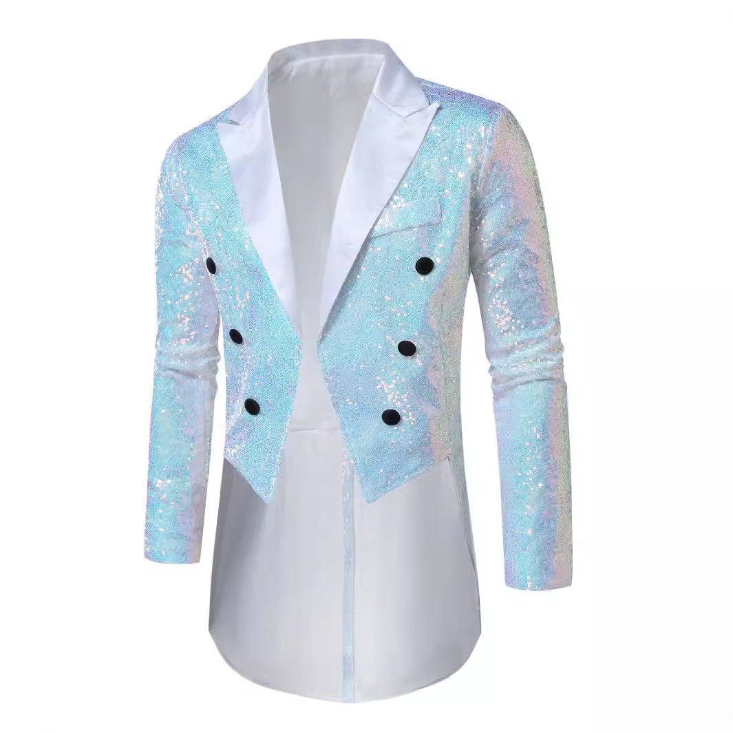 Herren Paillettenblazer Glitzernd Modern Schwarz - BerlinGlamour