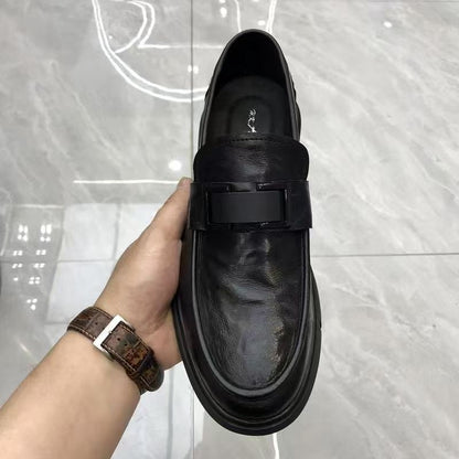 Damen Mokassins Elegante Schnallen Schuhe Schwarz Modisch