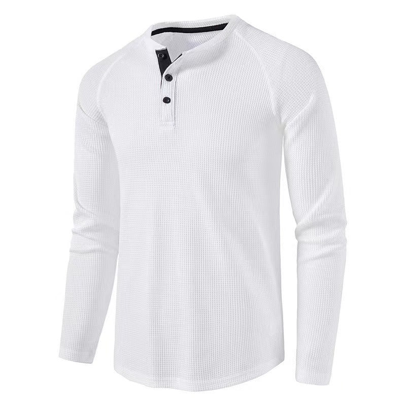 Herren Hemd Langarm Elegantes Design Stehkragen