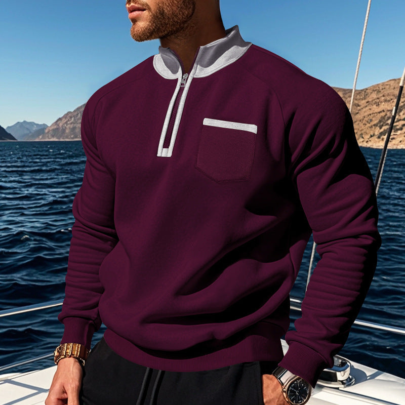 Herren Sweatshirt Feuchtigkeitsregulierend Mit Reißverschluss