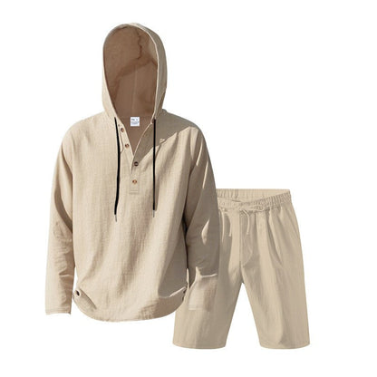 Herren Kapuzenshirt mit kurzer Hose Casual Sportlich