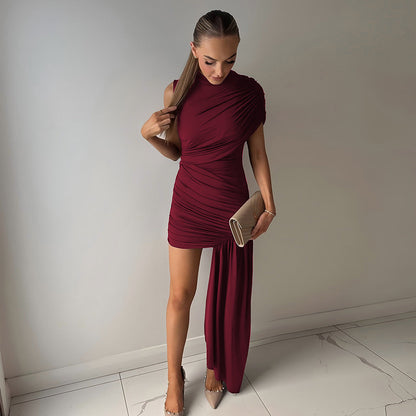 Kurzes Minikleid Damen Figurbetont Asymmetrisch Glamour