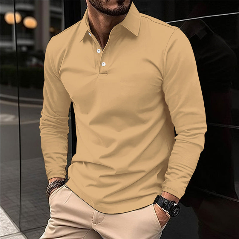 Herren Poloshirt Langarm Modern Kragen Baumwolle Qualität