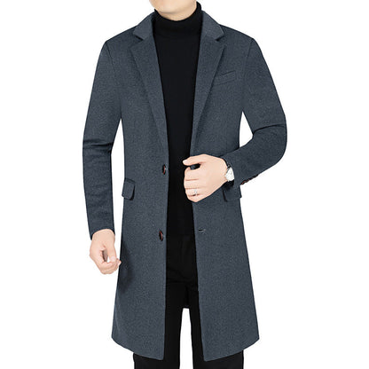 Herren Mantel Warm Verarbeitet mit Weichem Innenfutter Schwarz