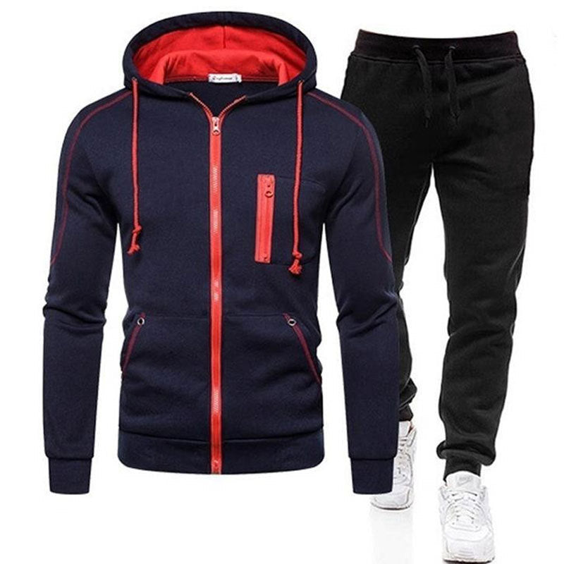 Herren Sport-Outfit Kombi Reißverschluss Taschen Modern - BerlinGlamour