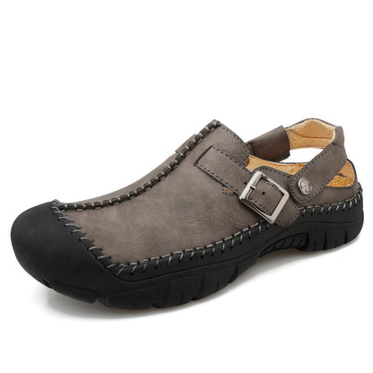 Herren Clogs Leder Bequem Rutschfest Komfort Schuhe