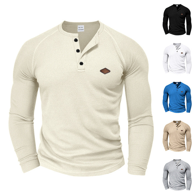Herren Langarmshirt Modern mit Kragen und Struktur - BerlinGlamour