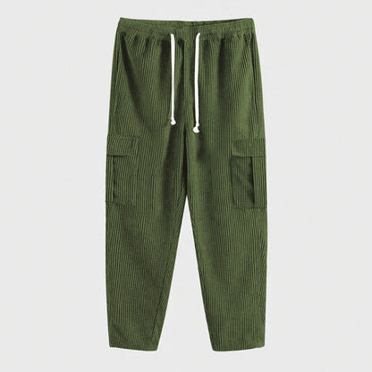 Herren Cargo-Hose im lässigen Schnitt mit elastischem Bund und praktischen Taschen BerlinGlamour → Herren Cargo-Hose im modernen Stil mit elastischem Reißverschluss und praktischen Verstau
