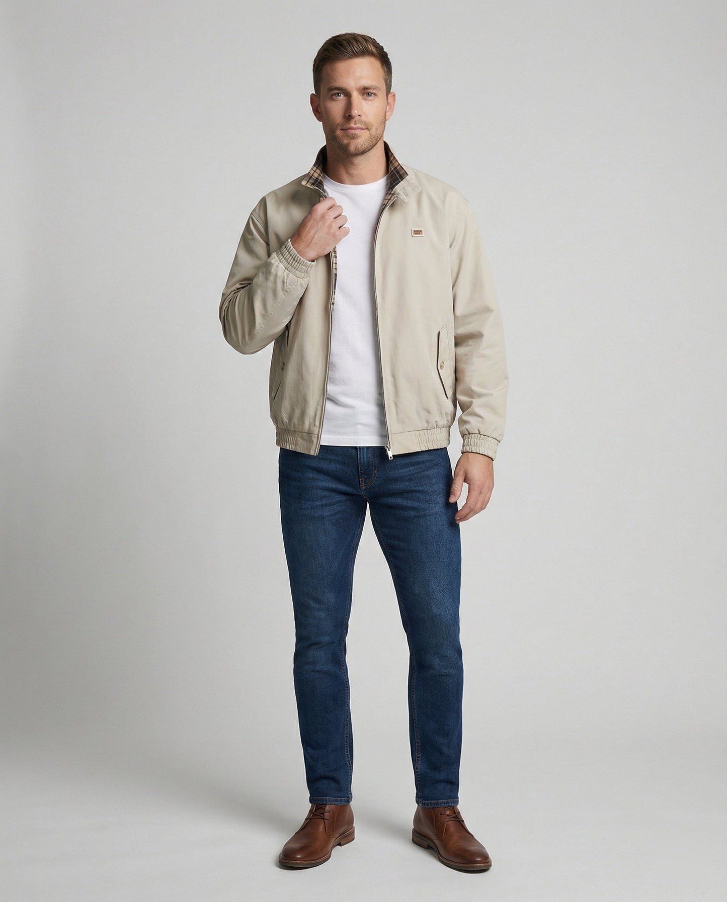 Unisex Herbstmantel Karomuster Retro Jacke Locker