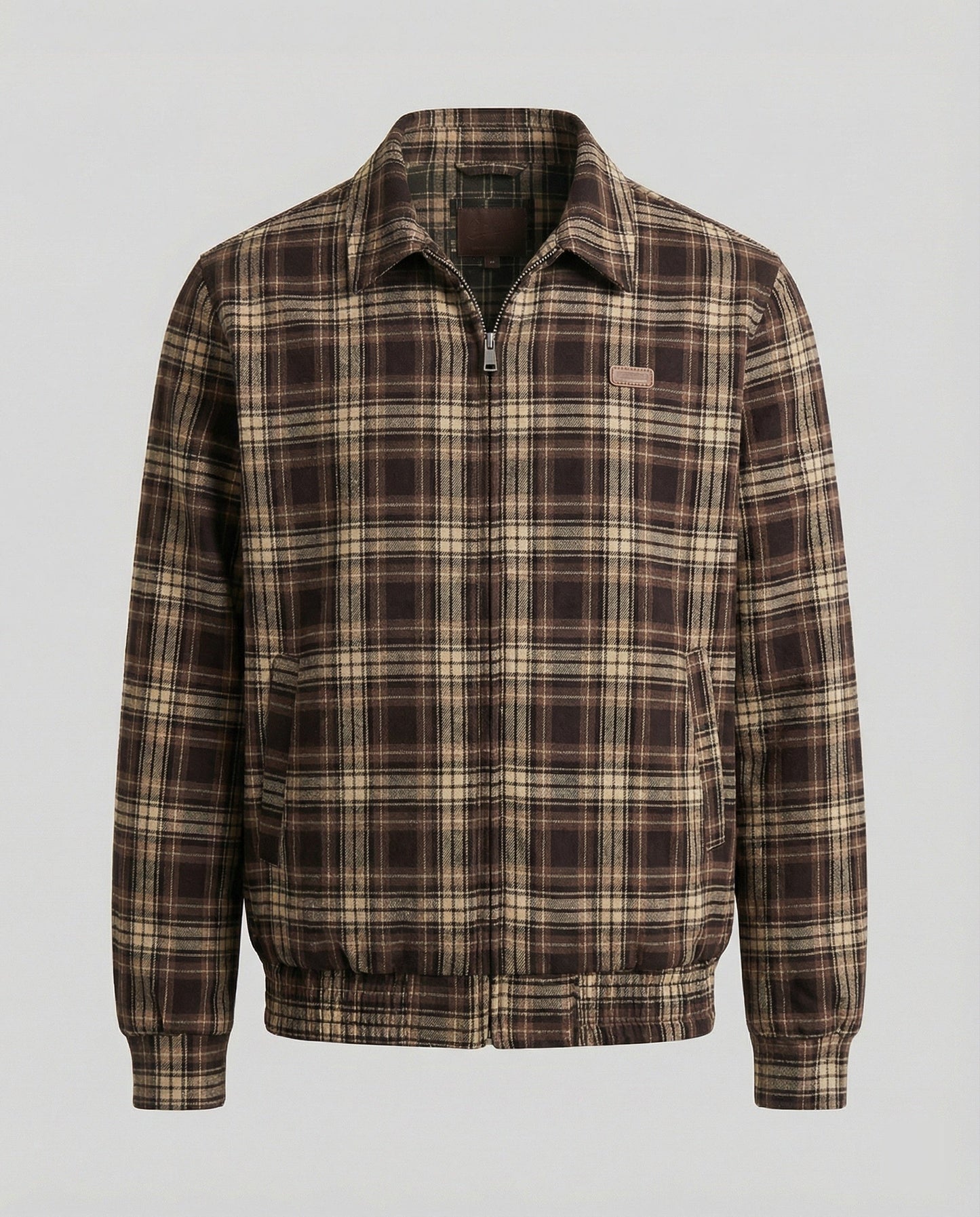Unisex Herbstmantel Karomuster Retro Jacke Locker