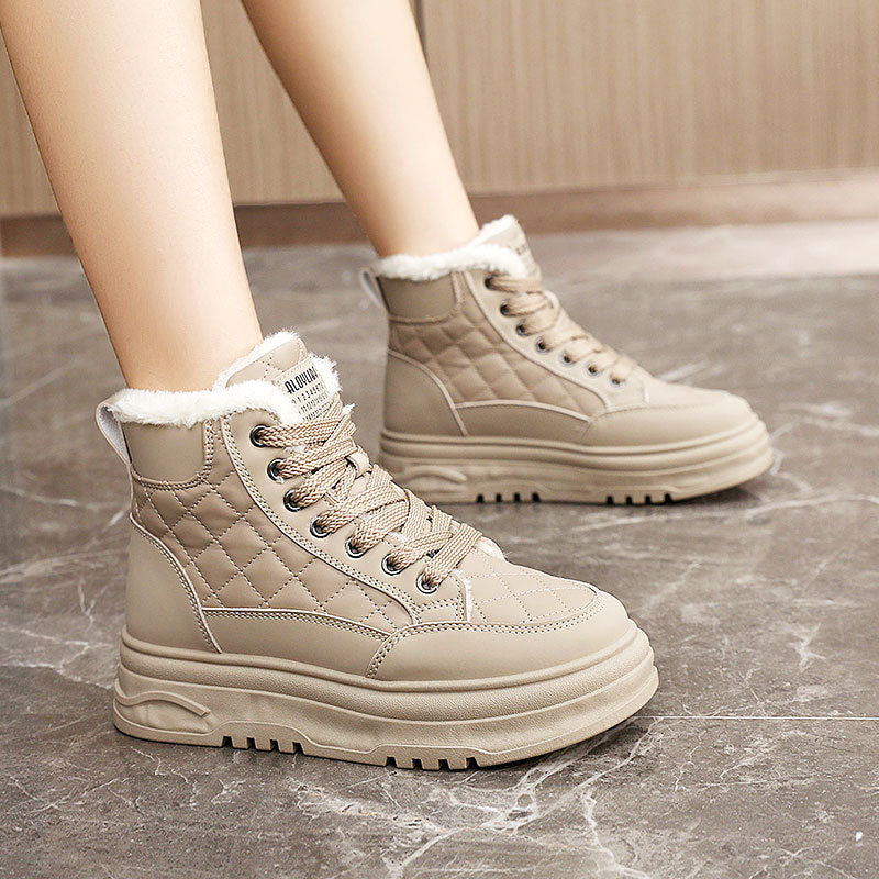 Damen Sneaker Warm Gefüttert High-Top Winterstiefel