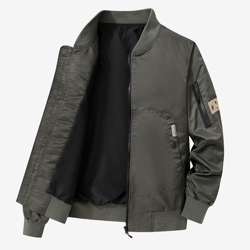 Herren Bomberjacke Modern mit Taschen Schwarz