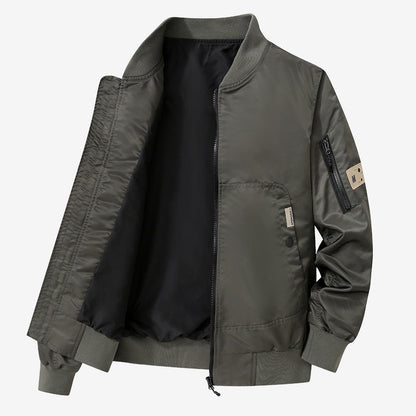 Herren Bomberjacke Modern mit Taschen Schwarz