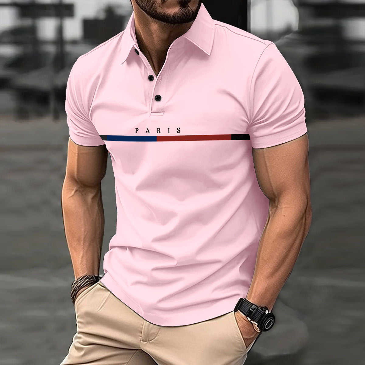 Herren Polo Shirt Freizeit Modern Berlin Style