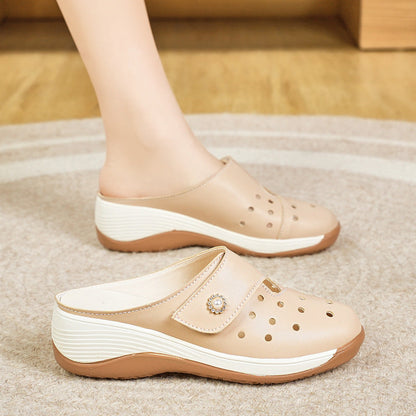 Damen Clogs Bequem Cut-Out Design Flexibles Fußbett